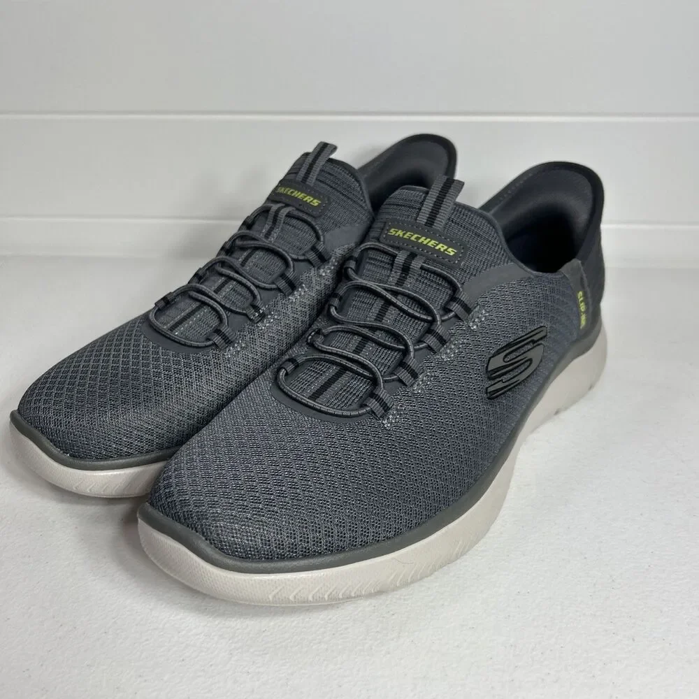 Skechers Men’s Slip ins Shoes Size 8 Charcoal Gray Comfort Memory Foam Flaw